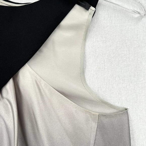 NARCISO RODRIGUEZ Tunic Dress Womens XS Gray Black Ombre Silk Asymmetrical Mini - Picture 11 of 16